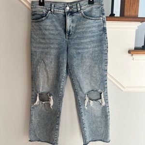 Express straight ankle high rise jeans, size 8p